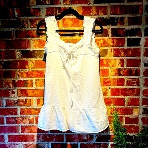 Le Los White Eyelet Mini Dress